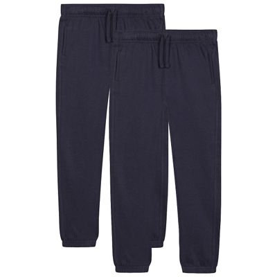 Pack of two children's navy jogging bottoms